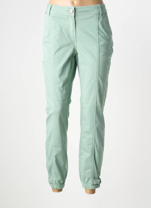 Pantalon slim tissage popeline taille normale vert ELORA femme