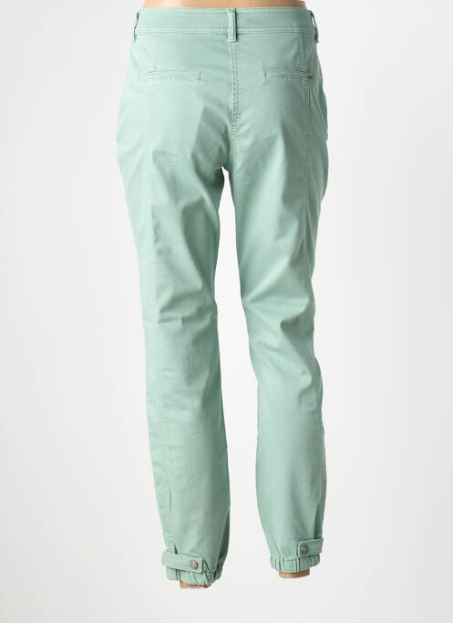 Pantalon slim tissage popeline taille normale vert ELORA femme