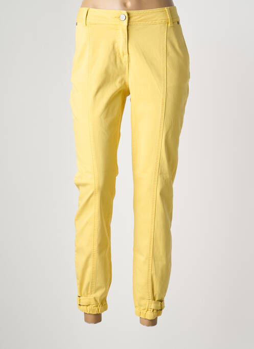 Pantalon 7/8 stretch taille normale jaune ELORA femme
