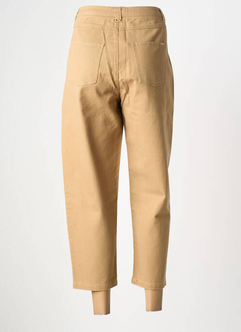 Pantalon 7/8 fermeture zippée sous rabat boutonné taille normale marron ELORA femme