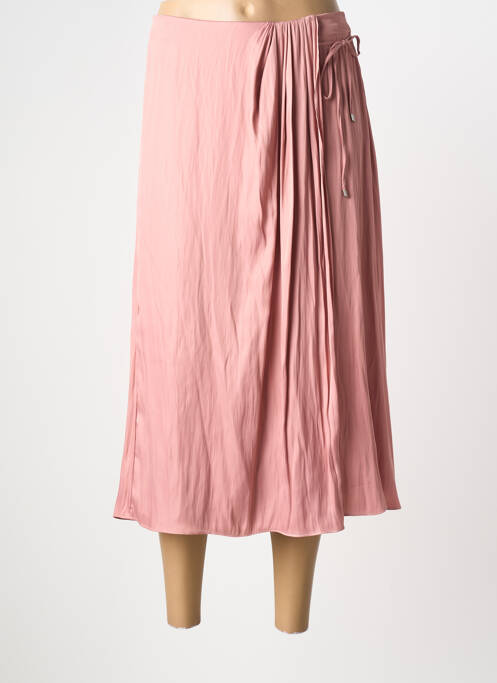 Jupe mi-longue rose ELORA femme