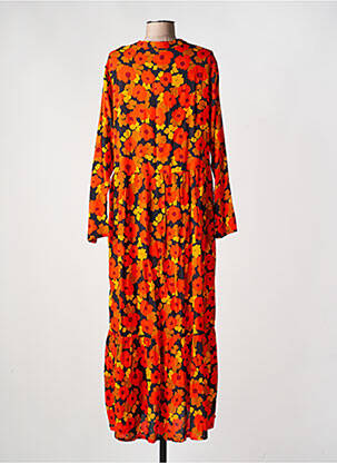 Robe longue manches longues manches longues orange AGATHE & LOUISE femme