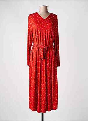 Robe longue manches longues manches longues rouge AGATHE & LOUISE femme