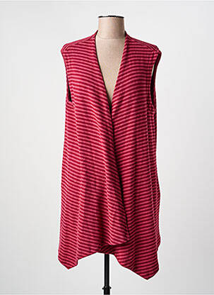 Gilet sans manche imprimé rayures rose MES SOEURS ET MOI femme