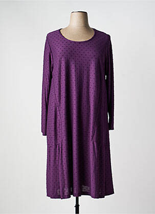 Robe mi-longue manches longues manches longues violet G!OZE femme