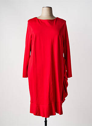 Robe mi-longue manches longues manches longues rouge MAT. femme
