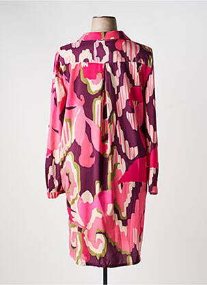 Robe mi-longue imprimé fantaisie manches longues rose AN II VITO femme