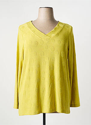 Pull coupe droite manches longues vert AN II VITO femme