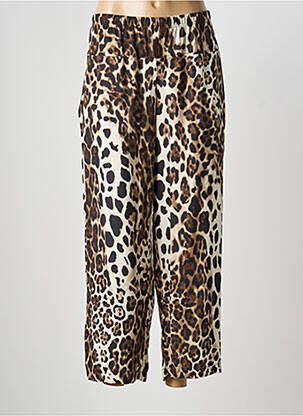 Pantalon droit taille élastique taille normale marron G!OZE femme