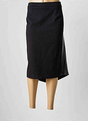 Jupe mi-longue stretch noir MAT. femme