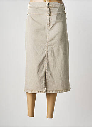 Jupe mi-longue stretch beige YESTA femme