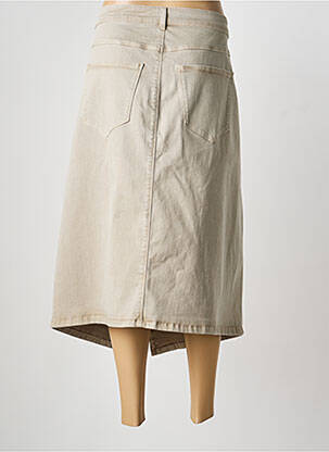 Jupe mi-longue stretch beige YESTA femme