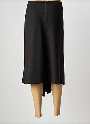 Jupe mi-longue taille à pinces noir MAT. femme