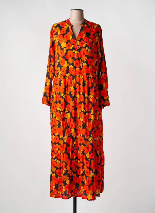 Robe longue manches longues manches longues orange AGATHE & LOUISE femme