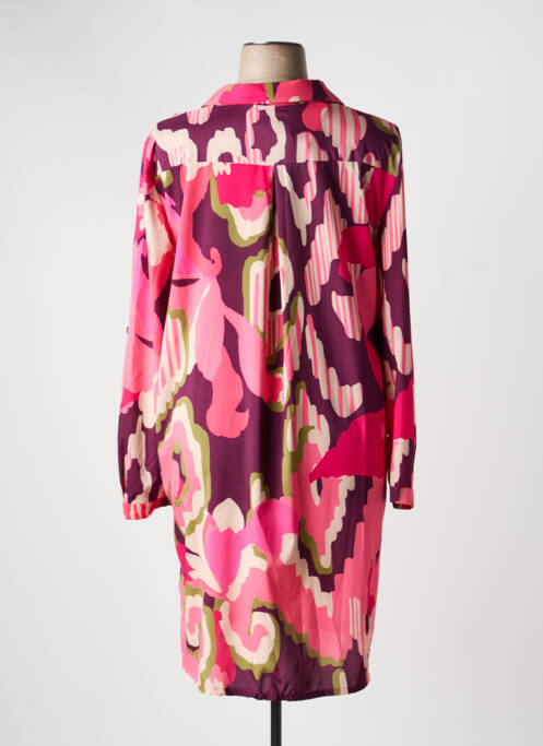 Robe mi-longue imprimé fantaisie manches longues rose AN II VITO femme
