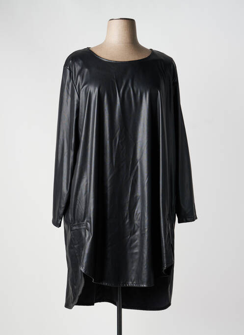 Robe mi-longue manches longues manches longues noir G!OZE femme