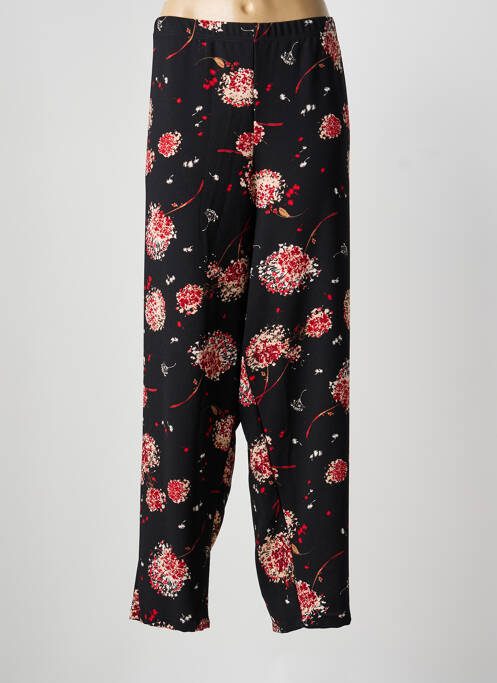 Pantalon droit tissage crêpe taille normale noir G!OZE femme