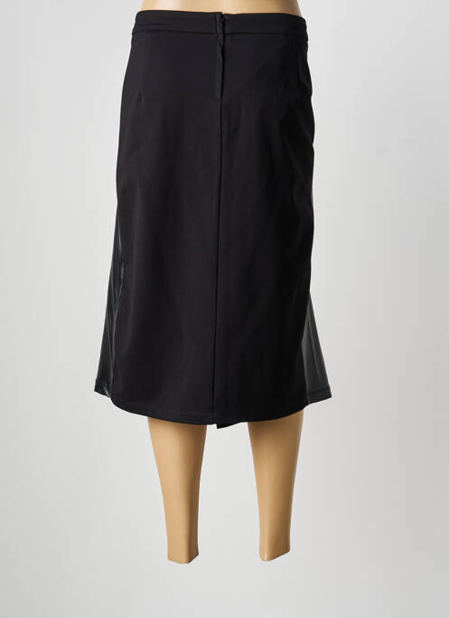 Jupe mi-longue coupe droite noir MAT. femme