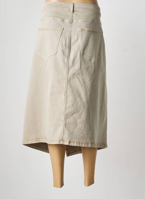 Jupe mi-longue stretch beige YESTA femme