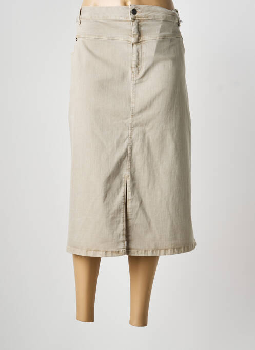 Jupe mi-longue beige YESTA femme