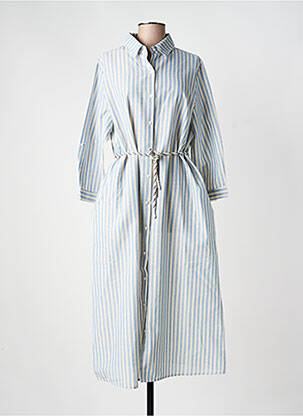 Robe longue manches longues manches longues bleu INSPIRATION STUDIO femme