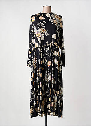 Robe longue manches longues manches longues noir KOSMIKA femme