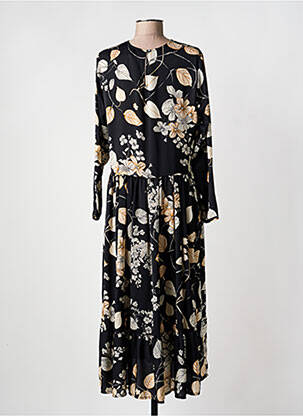 Robe longue manches longues manches longues noir KOSMIKA femme