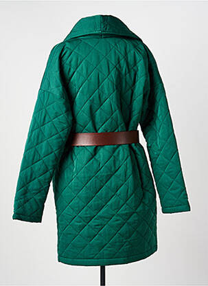Manteau long coupe cintrée sans capuche vert MADISON femme