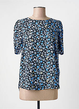 Blouse tissage popeline manches courtes bleu B.YOUNG femme