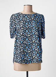 Blouse imprimé fleurs manches courtes bleu B.YOUNG femme