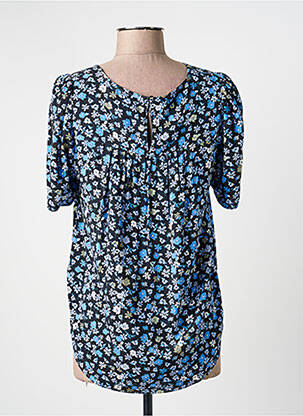 Blouse tissage popeline manches courtes bleu B.YOUNG femme