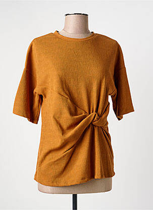 T-shirt stretch manches courtes marron ANDY & LUCY femme