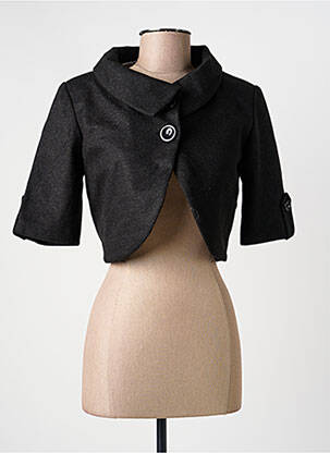 Veste casual col tailleur noir CHERRY BLOOM femme