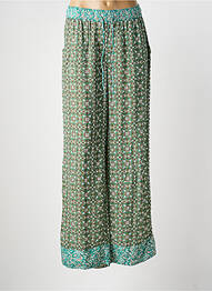 Pantalon large tissage popeline taille normale vert B.YOUNG femme