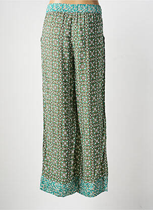 Pantalon large tissage popeline taille normale vert B.YOUNG femme