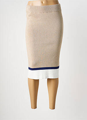 Jupe mi-longue taille normale beige B.YOUNG femme