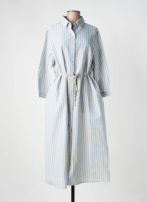 Robe longue manches longues manches longues bleu INSPIRATION STUDIO femme