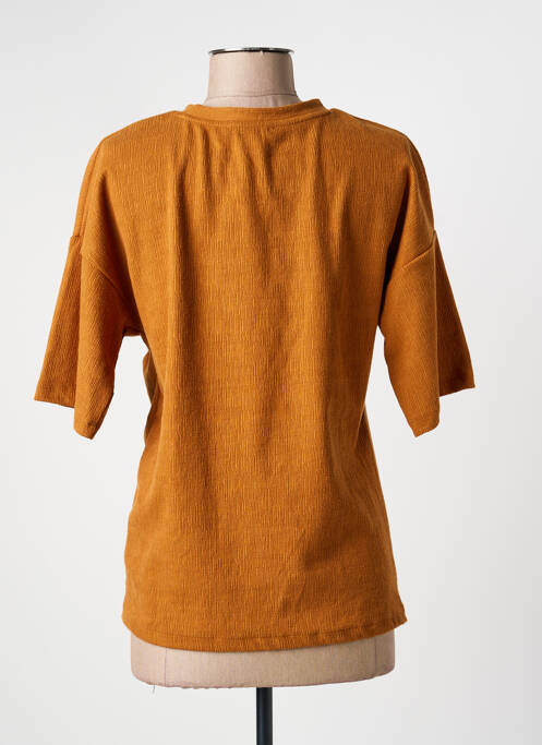 T-shirt stretch manches courtes marron ANDY & LUCY femme