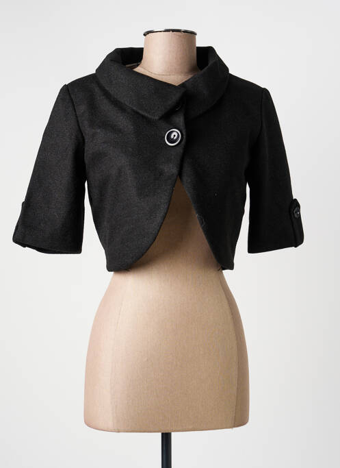 Veste casual col tailleur noir CHERRY BLOOM femme