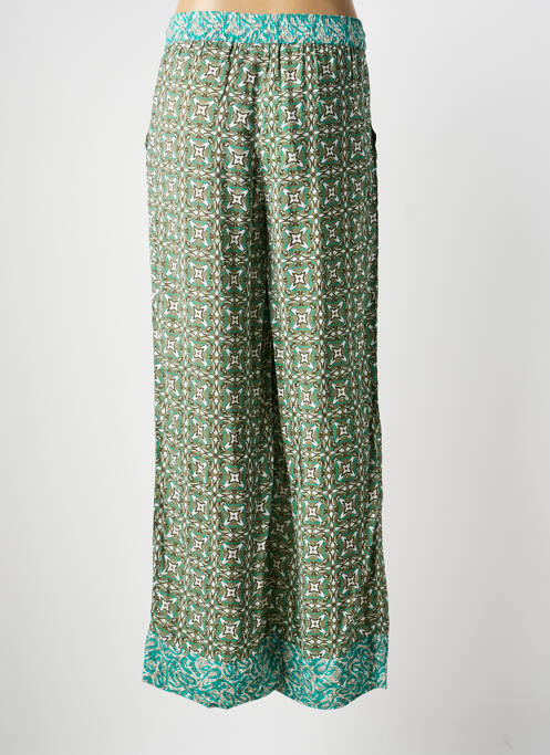 Pantalon large tissage popeline taille normale vert B.YOUNG femme