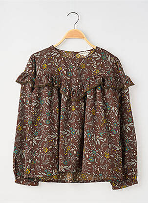 Blouse manches longues manches longues marron MINI MIGNON fille