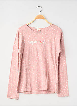 T-shirt coupe cintrée manches longues rose MINI MIGNON fille