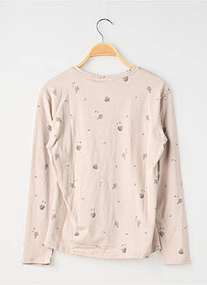 T-shirt coupe cintrée manches longues beige MINI MIGNON fille