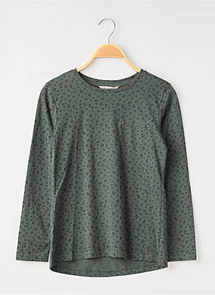 T-shirt coupe cintrée manches longues vert MINI MIGNON fille