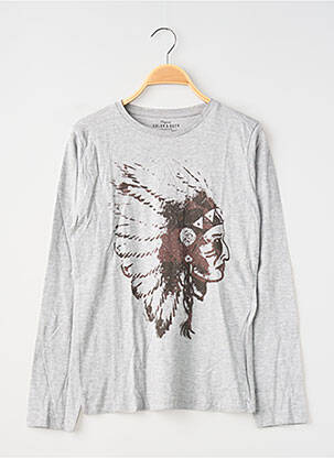 T-shirt coupe cintrée manches longues gris COLOR & DUTY fille