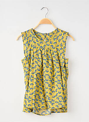Blouse imprimé fleurs sans manche jaune MINI MIGNON fille