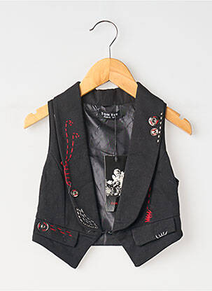 Gilet sans manche fermeture boutonnée sur le devant noir TON TIN fille