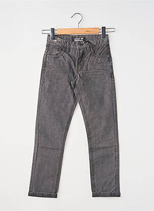 Pantalon slim délavé taille ajustable gris fonce EBOUND garçon