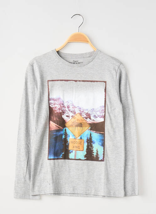 T-shirt manches longues manches longues gris COLOR & DUTY garcon