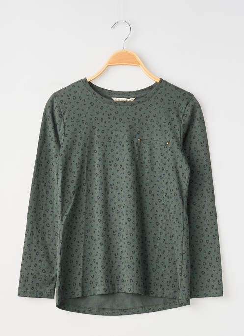 T-shirt coupe cintrée manches longues vert MINI MIGNON fille